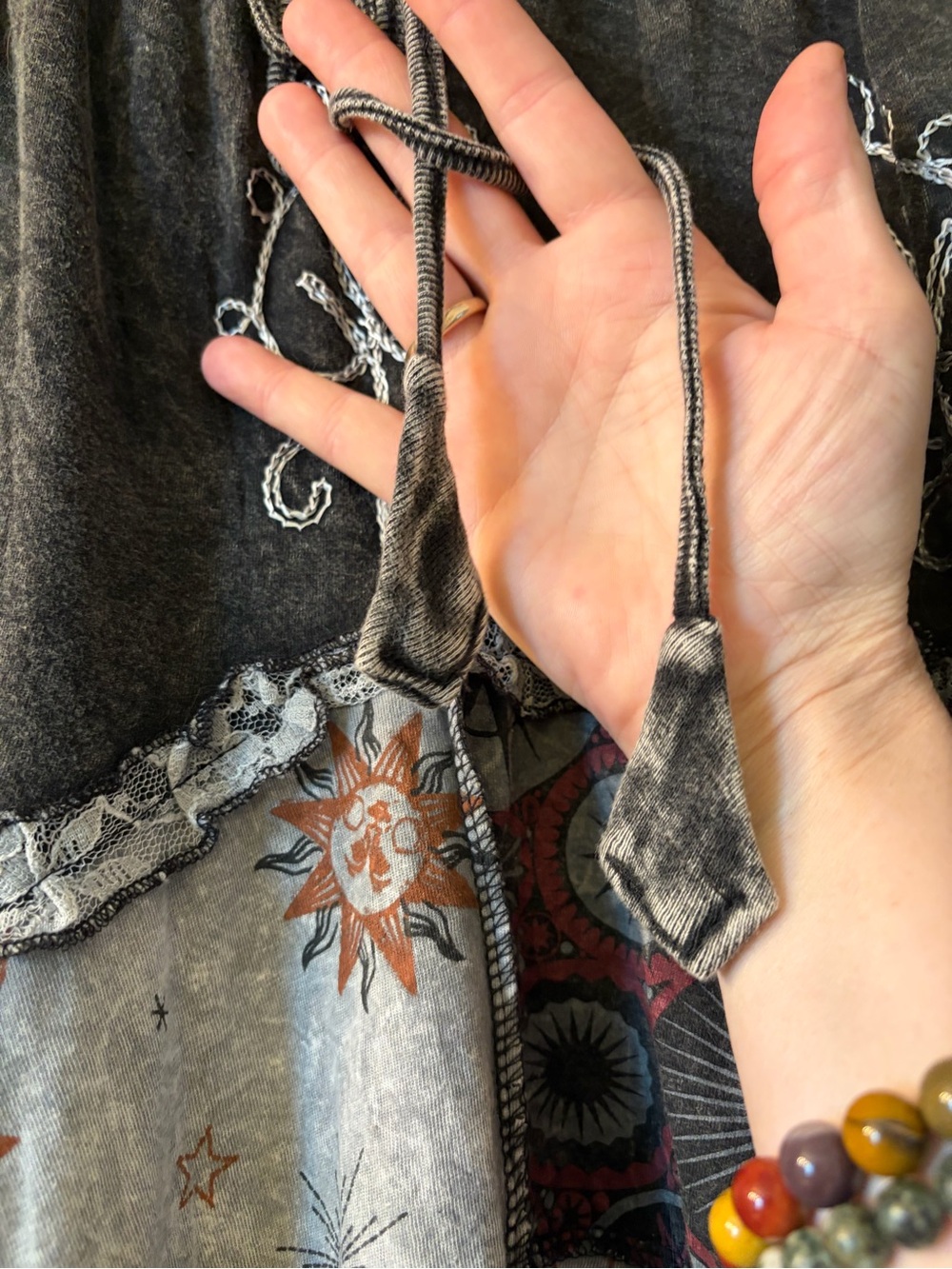 Pol acid wash patchwork maxi skirt - Picture 6 of 7